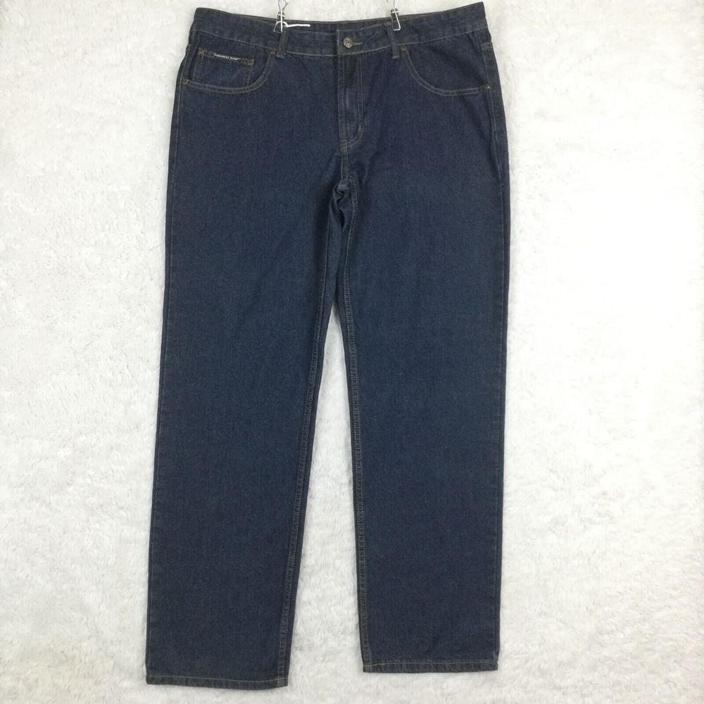 Degrees Jeans Co Mens DJ-13‎ Straight Leg Denim Blue Dark Indigo Wash 40 New